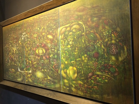 潘德海 《掰开的包谷后山》 120x270cm  布面油画  1989
