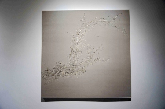 郝世明《草木201406》绢本水墨136 cm×136cm2014
