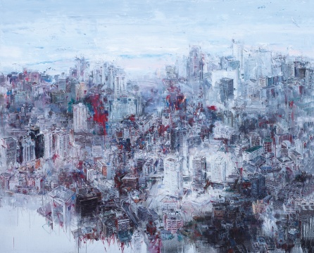 Lot0143  屠洪涛《离开东京还是成都》 230x280cm  2009  估价：40-60万
