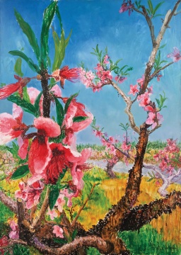 周春芽  《桃花》  279.5×197.5cm   油彩画布   2010