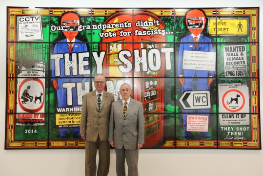 艺术组合Gilbert & George在艺术登陆新加坡现场
