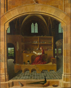 富有故事性和情节的作品《Saint Jorome in his study》
