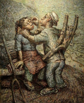 罗中立《吹渣渣》 150×118.5cm 布面油画 1996
