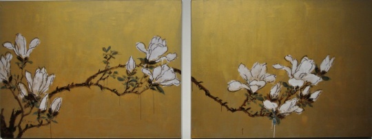 《玉兰》 150×200cm×2 布面丙烯 2015