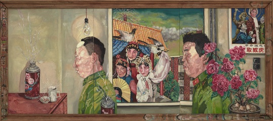 刘炜 《革命家庭系列》（三联作）  172 × 381cm 布面油画  1994  估价：3000万至4000万港元  香港苏富比2016春拍 ——“现当代亚洲艺术晚间拍卖”
