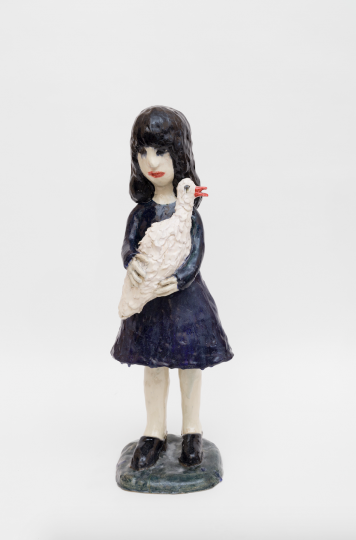 克拉拉•克莉斯塔洛娃《Girl and goose》 118x42x46 cm Glazed stoneware 2014 摄影：Carl Henrik Tillberg  Courtesy Galerie Perrotin
