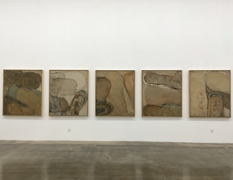 孟禄丁 《元态系列1-5》 140×120cm×5 综合材料 1988

