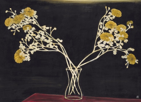 
常玉 《瓶菊》 91.6×125cm 油彩、纤维板 1950年代

成交价：1.0358亿港元（刷新艺术家同题材作品拍卖纪录，目前为艺术家成交价第二高）

