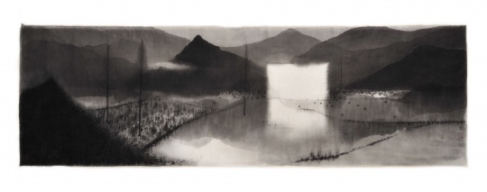 田系列 沈勤 《村》 43x138cm  水本纸墨 2015
