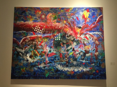 董鹤 《透过破碎的玻璃》 2015 布面丙烯150×200cm
