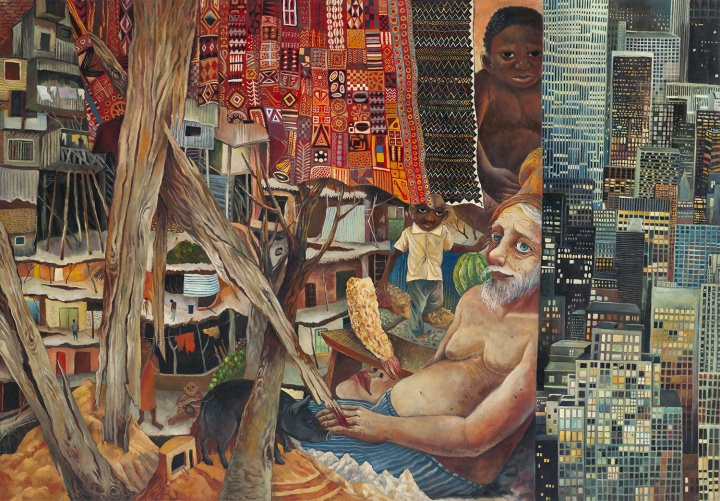 贫民窟没有百万富翁也没有悲惨饥荒 2015 布面油画 125×180cm
