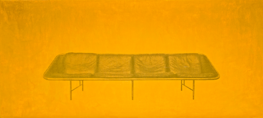 《沙发》81×183cm 布面丙烯,丝网印刷 1999
