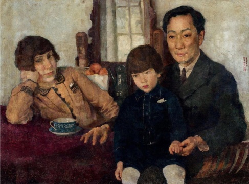 徐悲鸿《杨仲子全家福》布面油彩 59.5x79.5cm 1928
