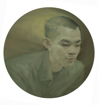 江山春《朗》直径60cm 布面油画 2019
