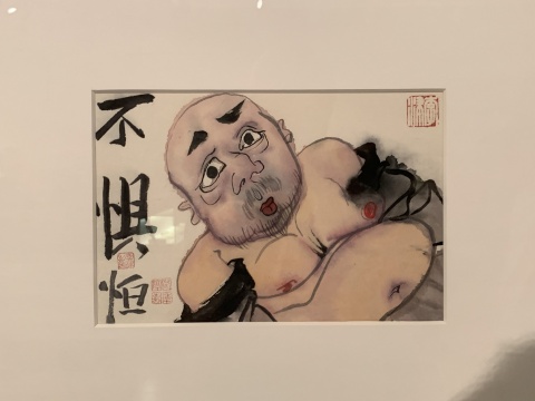 李津《不惧怕》 18×27cm 纸本设色 2020 
