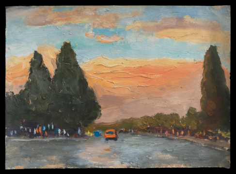 周迈由 《香山路》 27.2×19.8cm 纸本油画 1970
