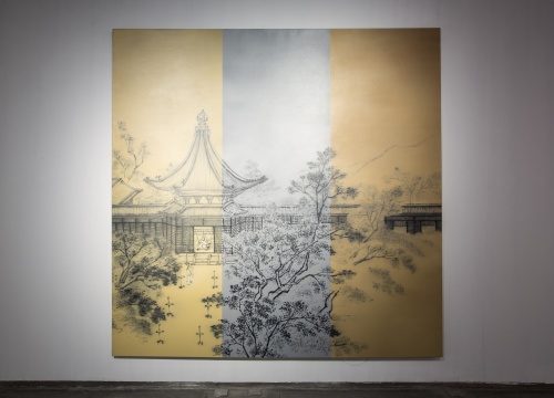 何森《马麟 秉烛夜游图》 300×300cm 2010
