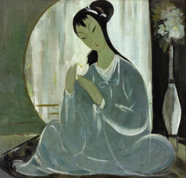 林风眠《仕女》布面油画 61×64cm
