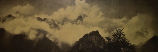 李凤雪《登高》360×120cm
