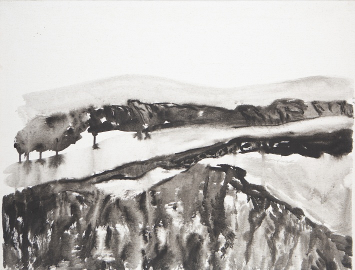 邱岸雄 《民国风景-黄土高原》 60×80cm 布面丙烯 2007
