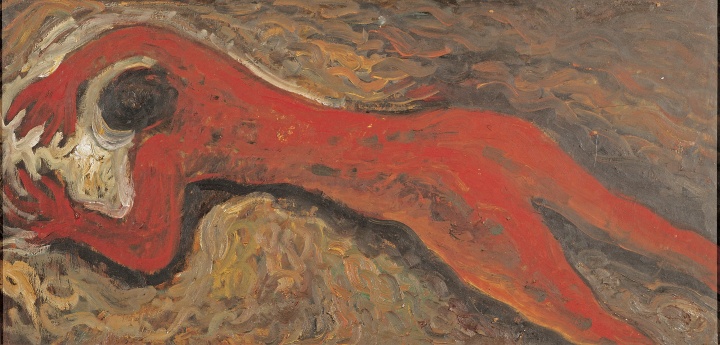 《红色人体》 48×100cm 板上油画 1984
