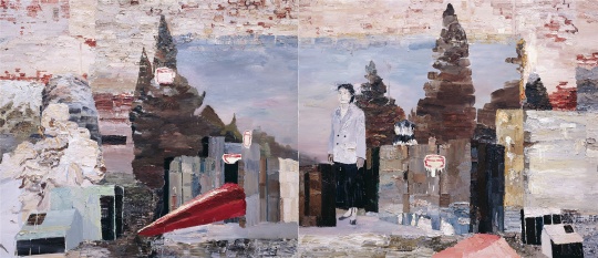 LOT 2143 仇晓飞《孤立木》（双联作）300×700cm 布面油画 2010
估价：420万 - 620万元
