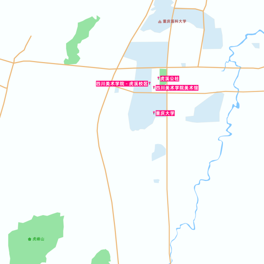 ▲  四川美术学院虎溪校区及其周边  ▲
