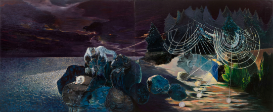 《网之一》，布面油画，180 × 440 cm，2007
