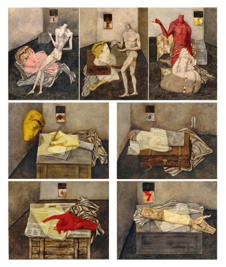 《一周手记》51×39cm×7 纸本油画 1991
