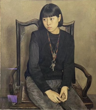 杨飞云 《挂钥匙的女孩》 80 x 70cm 油画 1992年
