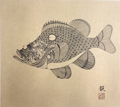 苏锐《鲰鳞图册之二》45×40cm 纸本工笔 2023
