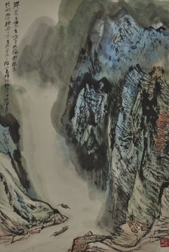 LOT165何海霞 (1908-1998) 岸岩千壁

设色纸本 立轴

68 × 45.5 cm 约 2.8 平尺

 

题识：在岁小宁河之游，化图赠许静同志正。何海霞。岸岩千壑立，峡道九肠回。风景绝妙幽，深胜过三峡。

钤印：何瀛、海霞、以造化为师

 

估价：RMB: 250,000 - 350,000
