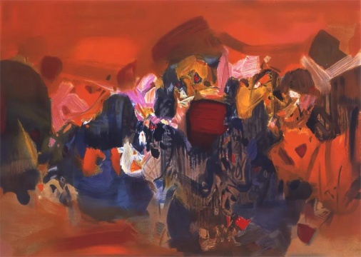 朱德群《灿烂》1998 石版画69x96cm【由首都艺术中心提供】
